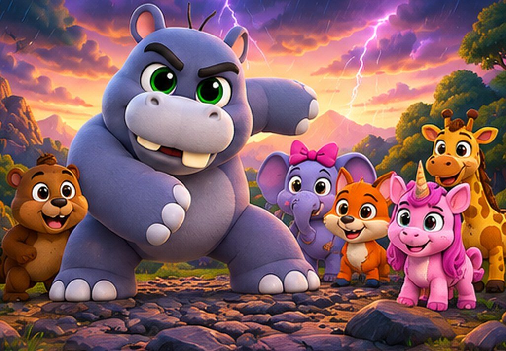 Hugo the Hippo in action